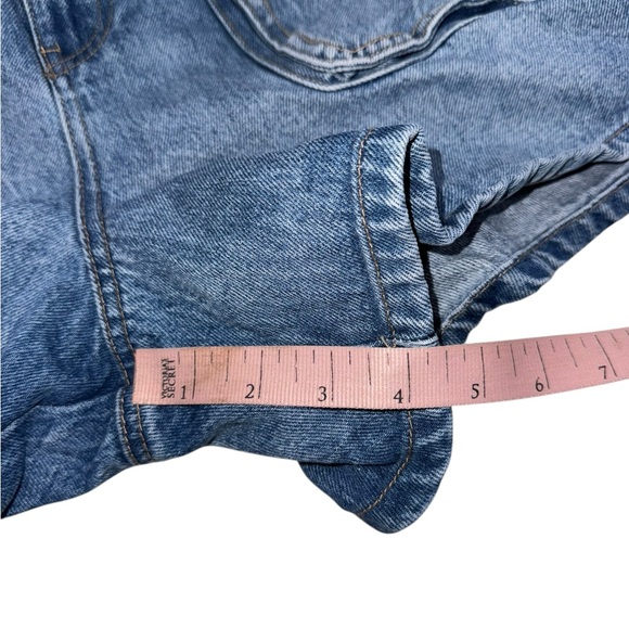 Blank NYC Overboard Paper Bag Belted High Waisted Denim Short Blue Shorts 27 - Picture 6 of 8